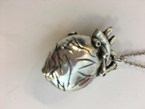 Large heart charm on chain