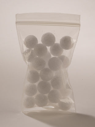 FOM-309 White styrofoam craft ball, 1 inch -Pkg of 25